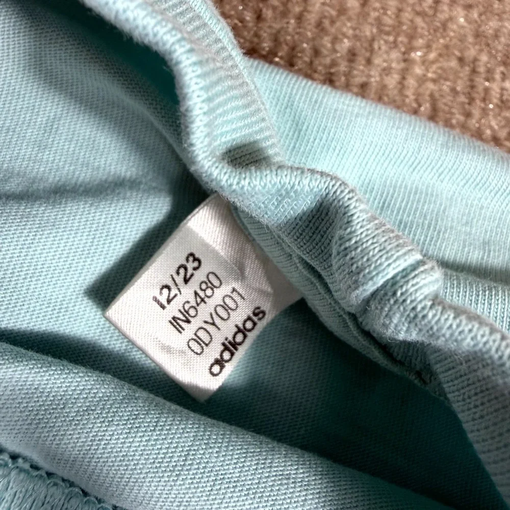 Adidas T-Shirt Mens XL Light Blue Spellout Graphic Classic Casual Wear Crew Neck
